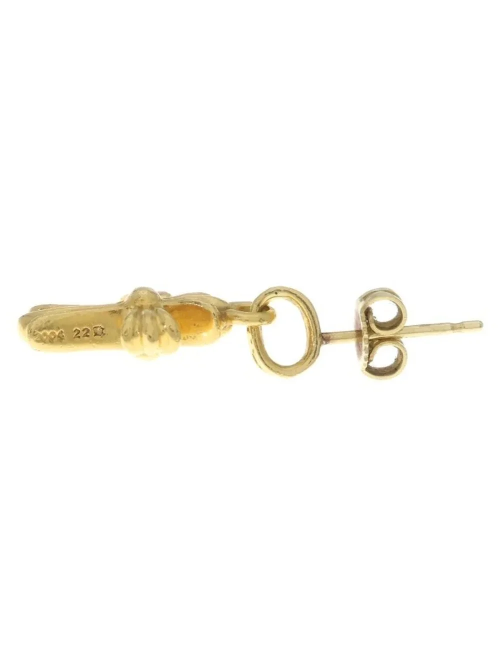 Chrome Hearts 22k Bby Pprchn 22k Baby Fat Drop Gold Earrings